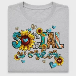 Social Worker Leopard Sunflower DTF Transfer
