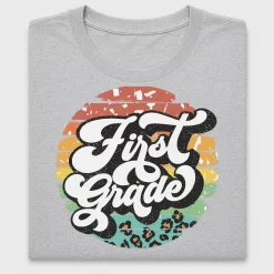 First Grade Retro Circle DTF Transfer
