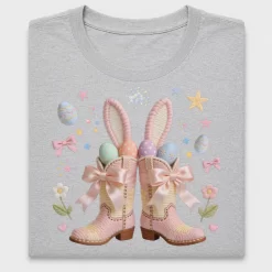 Easter Bunny Cowboy Boots DTF Transfer