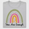 You Are Enough Rainbow DTF Transfer