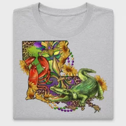 Mardi Gras Louisiana Crocodile DTF Transfer