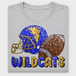 Wildcats Football Sequin DTF Transfer