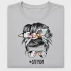 Cat Mom Messy Bun DTF Transfer