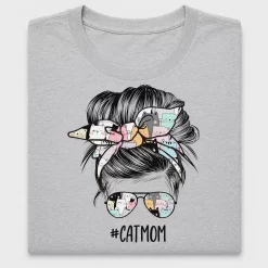Cat Mom Messy Bun DTF Transfer