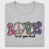 Love Peace Sign Floral DTF Transfer