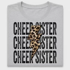 Cheetah Bolt Cheer Sister DTF Transfer