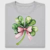 Watercolor Shamrock Pink Bow DTF Transfer