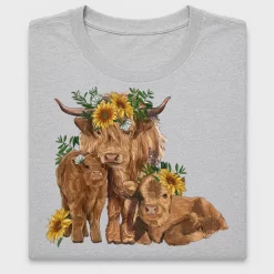 Highland Cattle Family Sunflower DTF Transfer