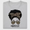 Nurse Life Leopard Messy Bun DTF Transfer