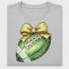 Glitter Football Bow DTF Transfer