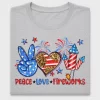 Peace Love Fireworks DTF Transfer