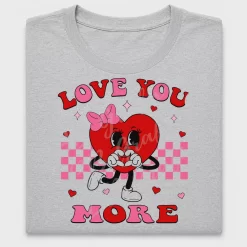 Retro Love You More Heart DTF Transfer