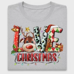 Love Christmas Reindeer DTF Transfer
