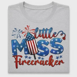 Little Miss Firecracker 4th of July DTF Transfer