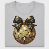 Disco Ball Bow DTF Transfer