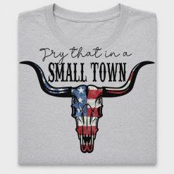 Small Town Cow Skull DTF Transfer
