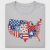 Patriotic Patchwork USA Map DTF Transfer