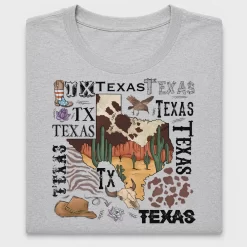 Western Texas Map DTF Transfer