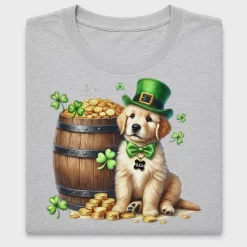 Golden Retriever St Patrick's Day DTF Transfer
