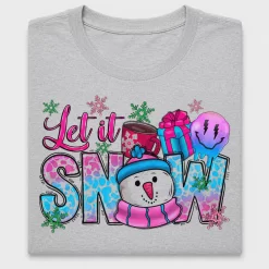 Let It Snow Christmas Snowman DTF Transfer