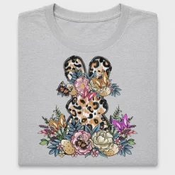 Leopard Bunny Floral DTF Transfer