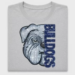 Bulldog Mascot Glitter DTF Transfer