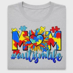 Autism Mom Puzzle Heart DTF Transfer