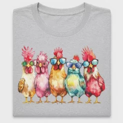 Cool Chickens Watercolor DTF Transfer