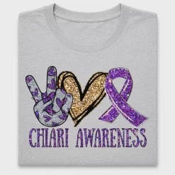 Chiari Awareness Peace Love Cure DTF Transfer