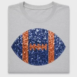 Sequin Football DTF Transfer