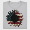 Patriotic Flag Sunflower DTF Transfer