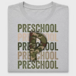 Preschool Camo Letter P DTF Transfer