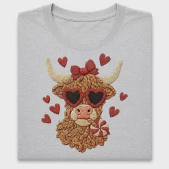 Boho Highland Cow Heart DTF Transfer