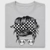 Messy Bun Checkered Sunglasses DTF Transfer
