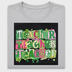 Lucky Teacher DTF Transfer with Shamrock Design