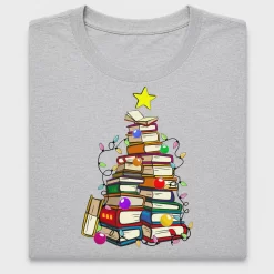 Festive Book Stack Christmas Tree DTF Transfer