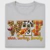 Wine Turkey Family Thanksgiving DTF Transfer