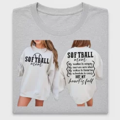 Softball Mom Heart Is Full DTF Transfer