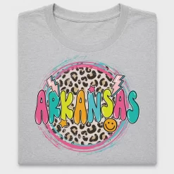 Arkansas Leopard Lightning Bolt DTF Transfer