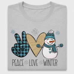 Peace Love Winter Snowman DTF Transfer