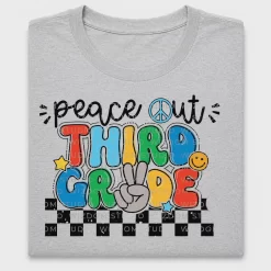 Retro Peace Out Third Grade DTF Transfer