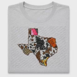 Texas Cowhide State Map DTF Transfer