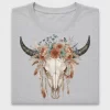 Boho Bull Skull Floral DTF Transfer