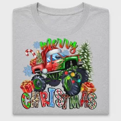 Merry Christmas Monster Truck DTF Transfer