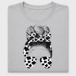 Messy Bun Cow Print DTF Transfer