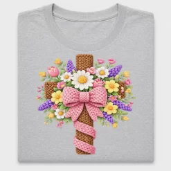 Floral Easter Cross DTF Transfer