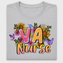 VA Nurse Floral DTF Transfer