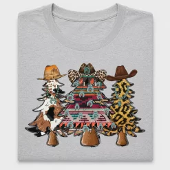 Western Cowgirl Christmas Trees DTF Transfer