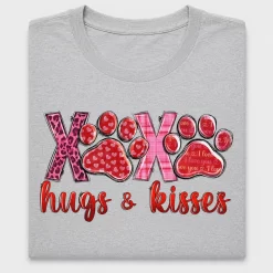 Valentine Hugs Kisses Paws DTF Transfer