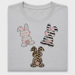 Floral Stripe Leopard Bunny DTF Transfer
